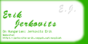 erik jerkovits business card